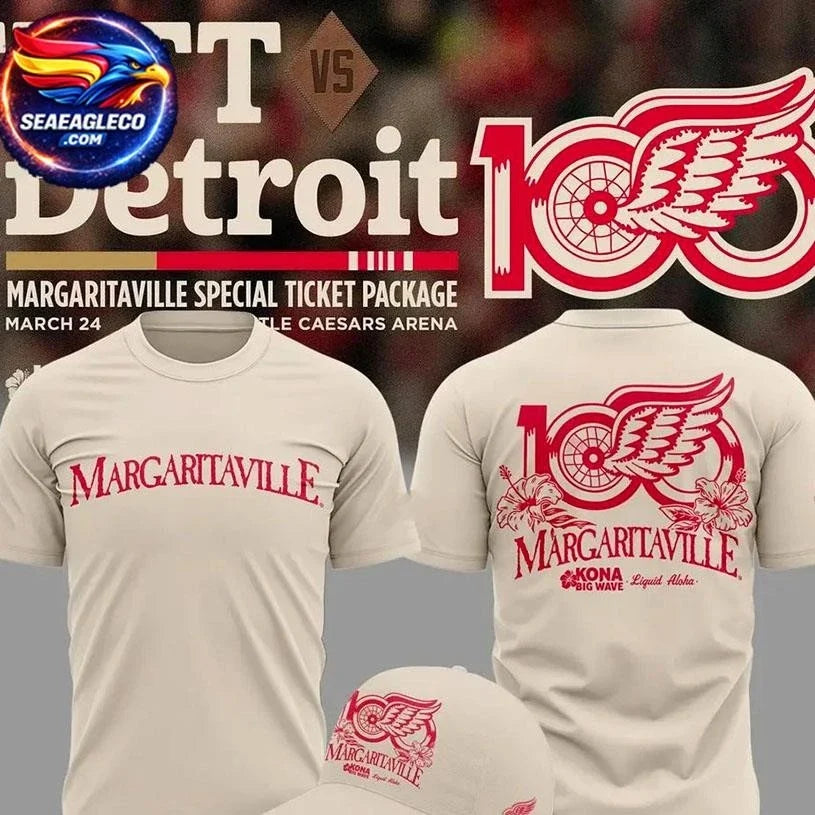 Detroit Red Wings Margaritaville Two Sided Shirt Unisex
