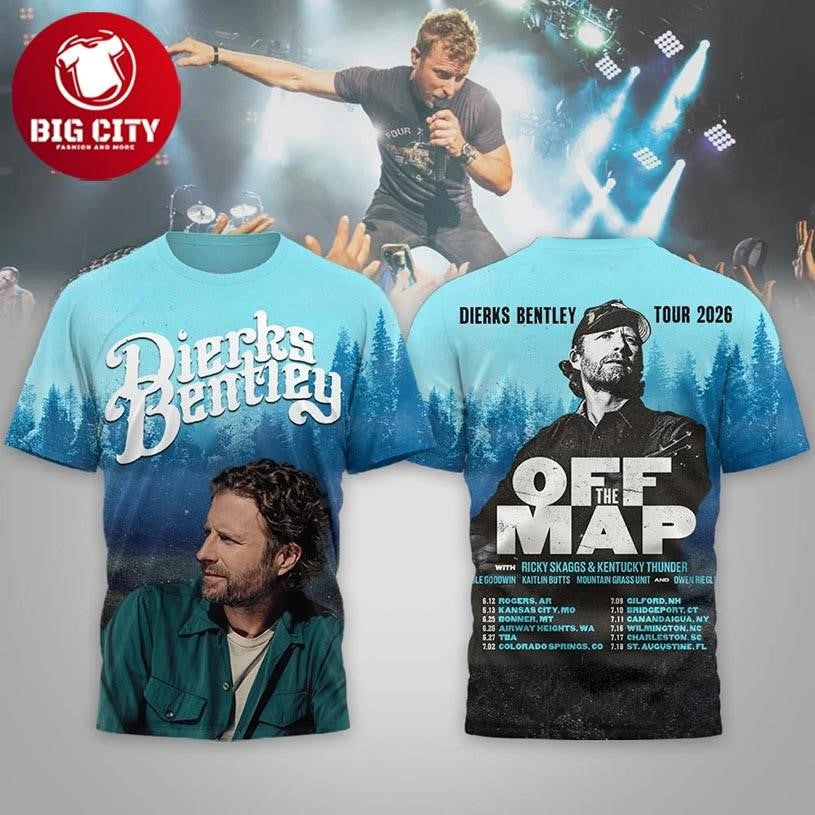 Dierks Bentley Off The Map Tour 2026 Two Sided Shirt Unisex
