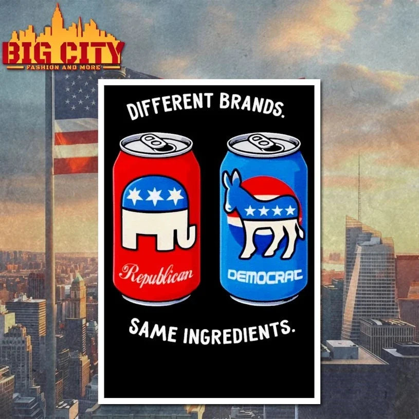 Different Brands Same Ingredients Bipartisan Unity Political Humor Unisex