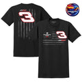 Earnhardt Richard Childress Racing Team Collection Black Flag Tri-Blend Two Sided Shirt Unisex