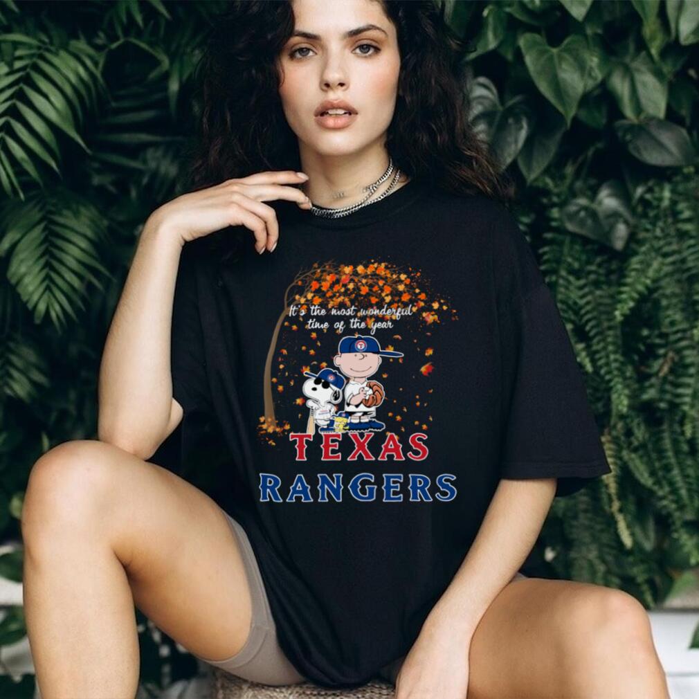 Fall ItS The Most Wonderful Time Of The Year Peanuts Characters X Texas Rangers Shirt