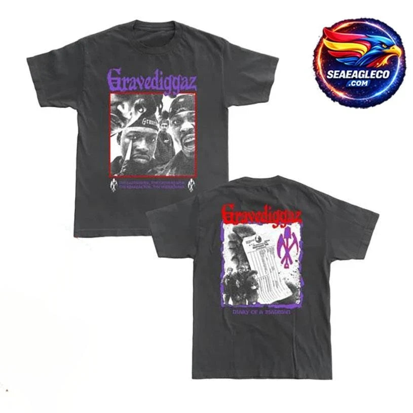 Grave Industries Ts Gravediggaz Diary Of A Madman Two Sided Shirt Unisex