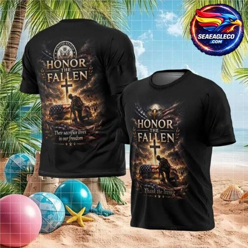 Honor The Fallen Custom Soldier Memorial Tribute Two Sided Shirt Unisex