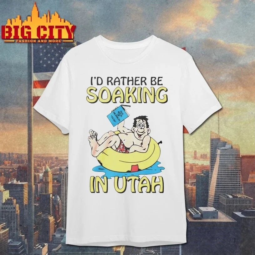 Hugo Holding The Book Of Mormon Id Rather Be Soaking In Utah Unisex