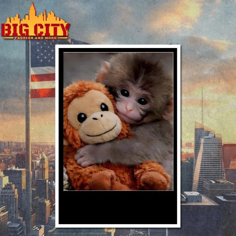 I Love Punch Monkey hugging stuffed monkey Unisex