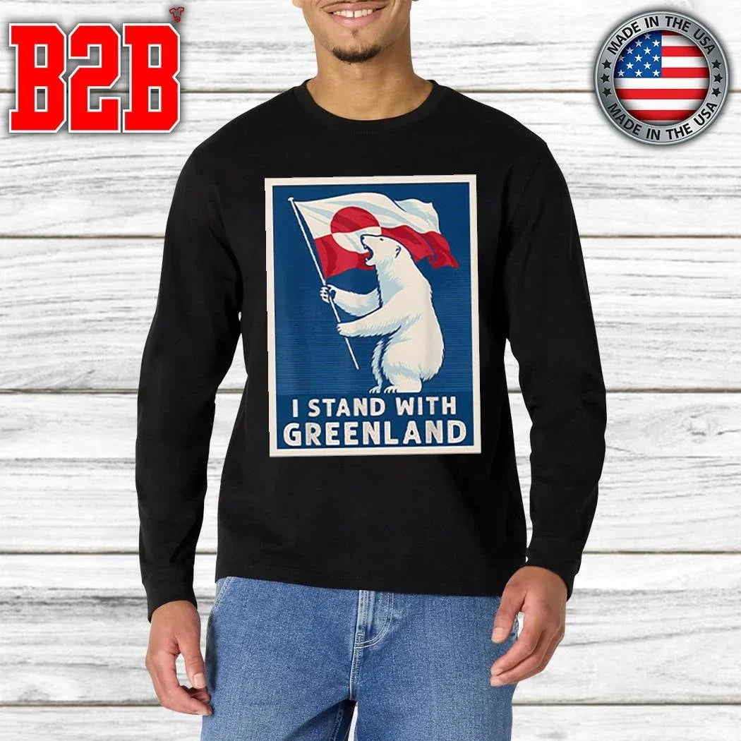 I Stand With Greenland Flag Bear Shirt Unisex