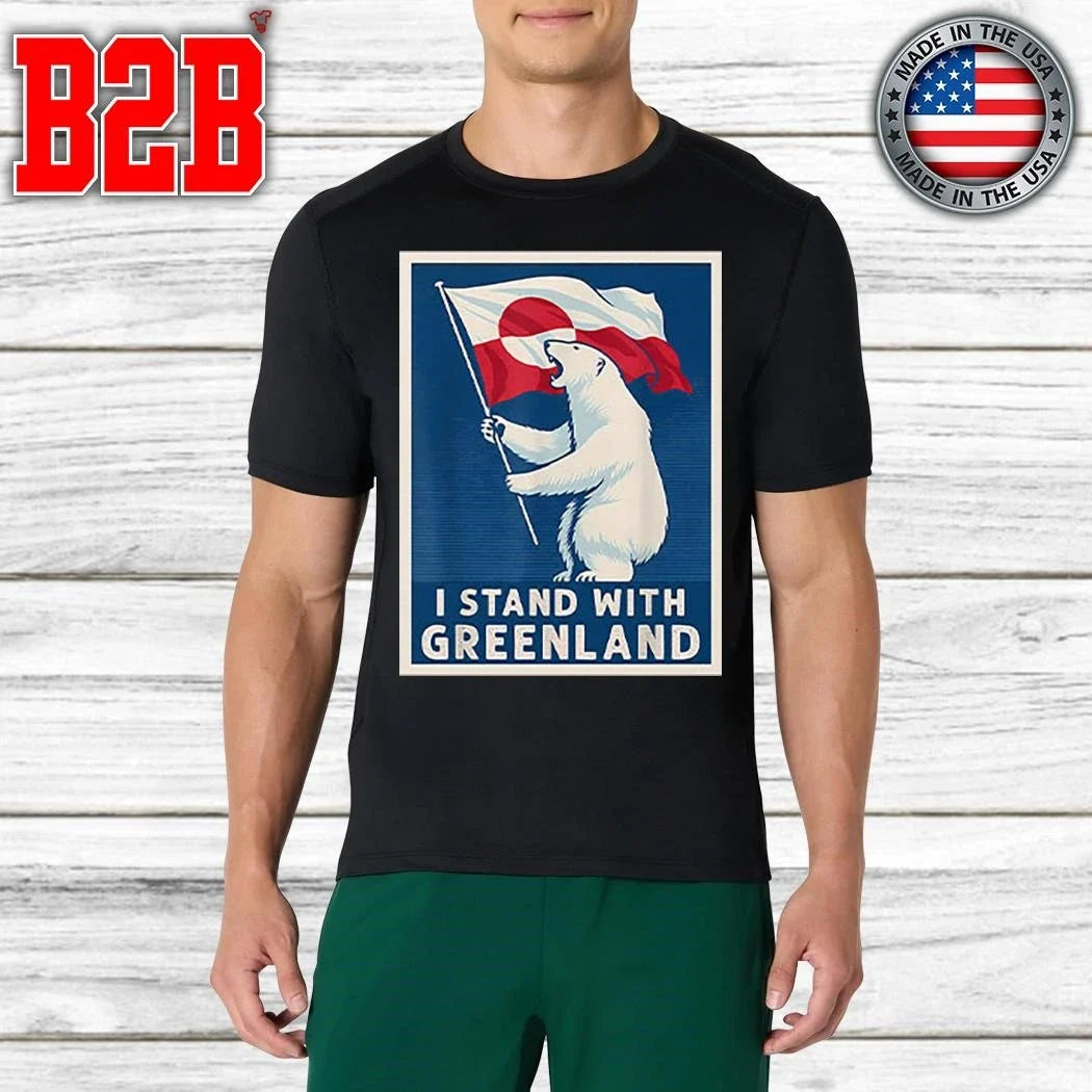 I Stand With Greenland Flag Bear Shirt Unisex