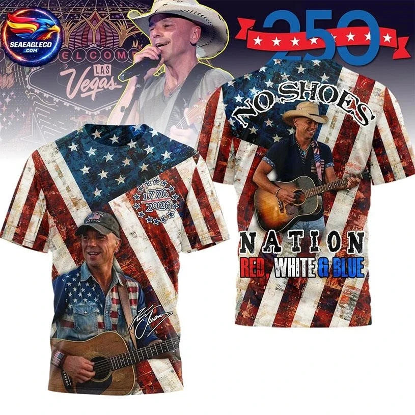 Kenny Chesney No Shoes Nation USA 250Th Anniversary Two Sided Shirt Unisex
