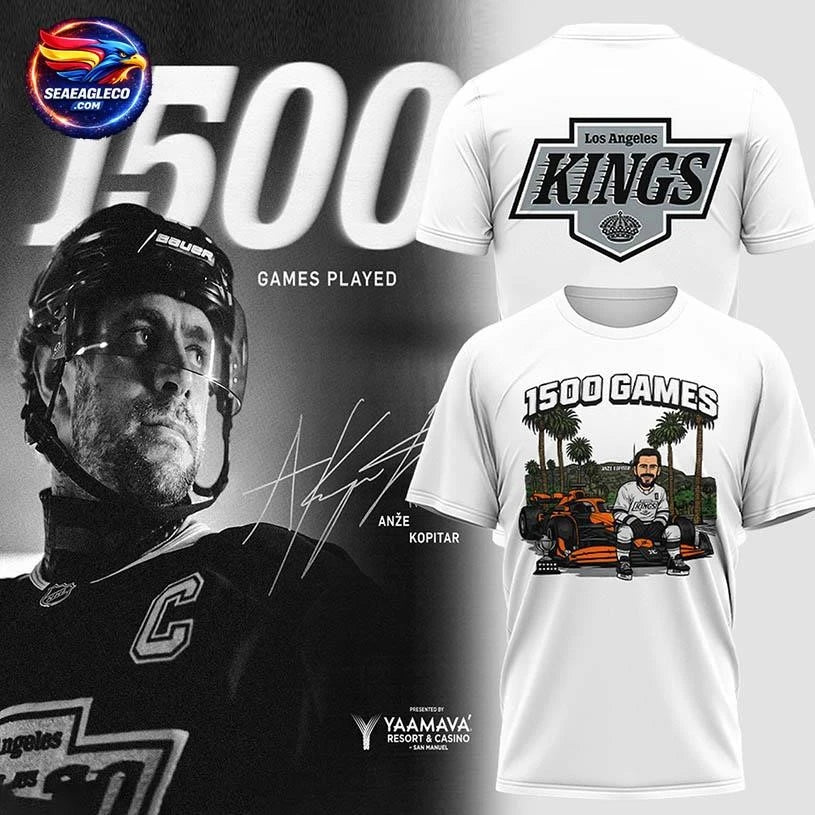 Los Angeles Kings Congrats Kopitar 1500 Games 2026 Two Sided Shirt Unisex