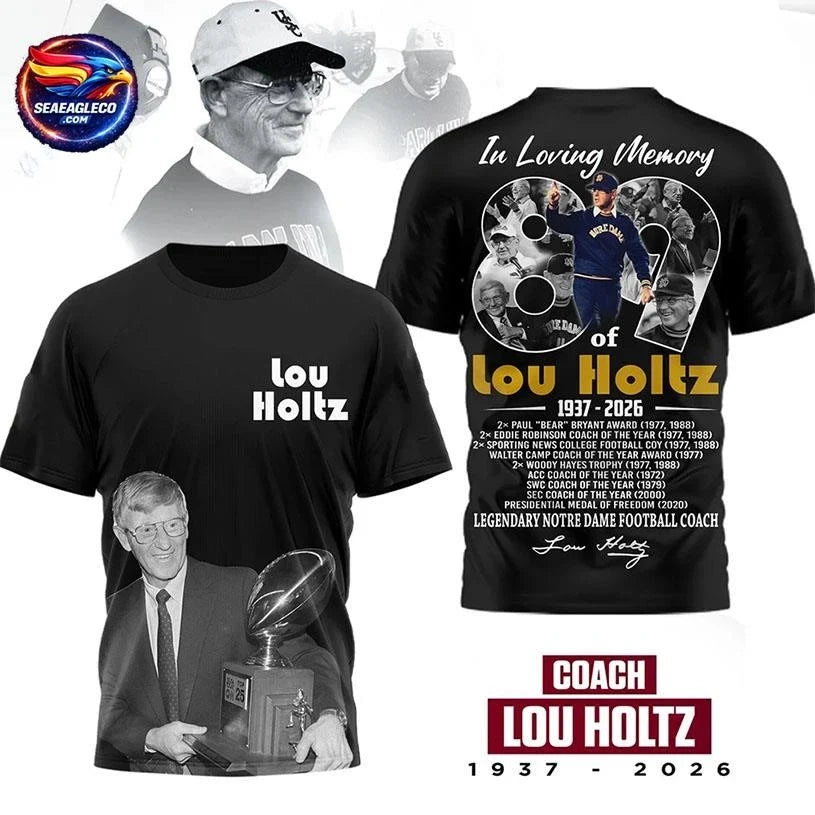 Lou Holtz Legendary Notre Dame Coach Tribute Two Sided Shirt Unisex