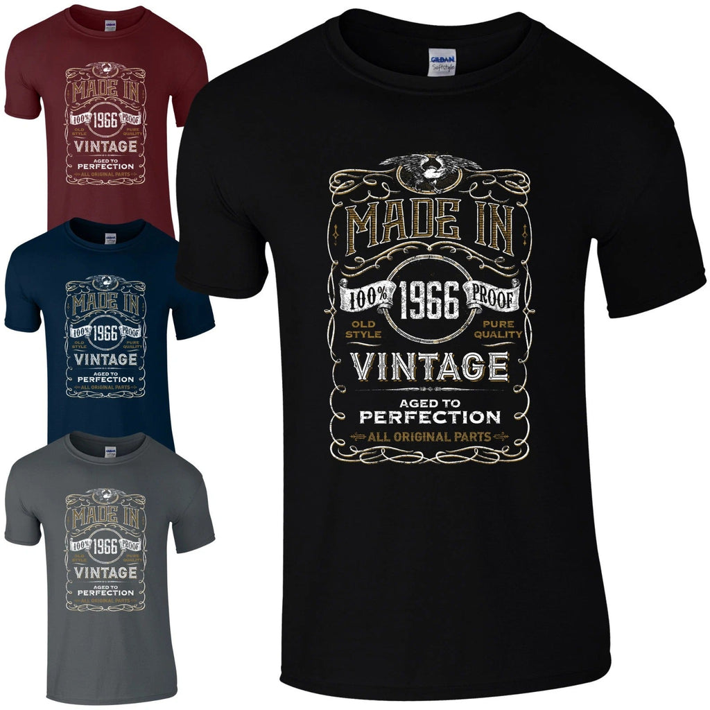 Made in 1966 Born 60th Year Birthday Age Present Vintage Funny Mens Gift Unisex
