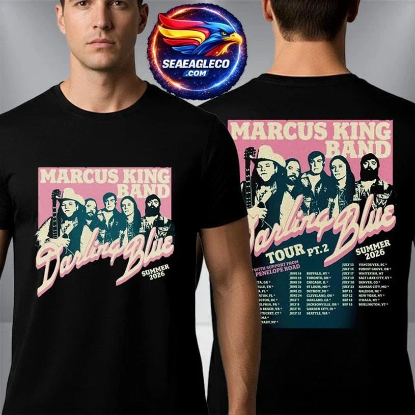 Marcus King Band Darling Blue Summer Tour 2026 Schedule Tour Dates Two Sided Shirt Unisex