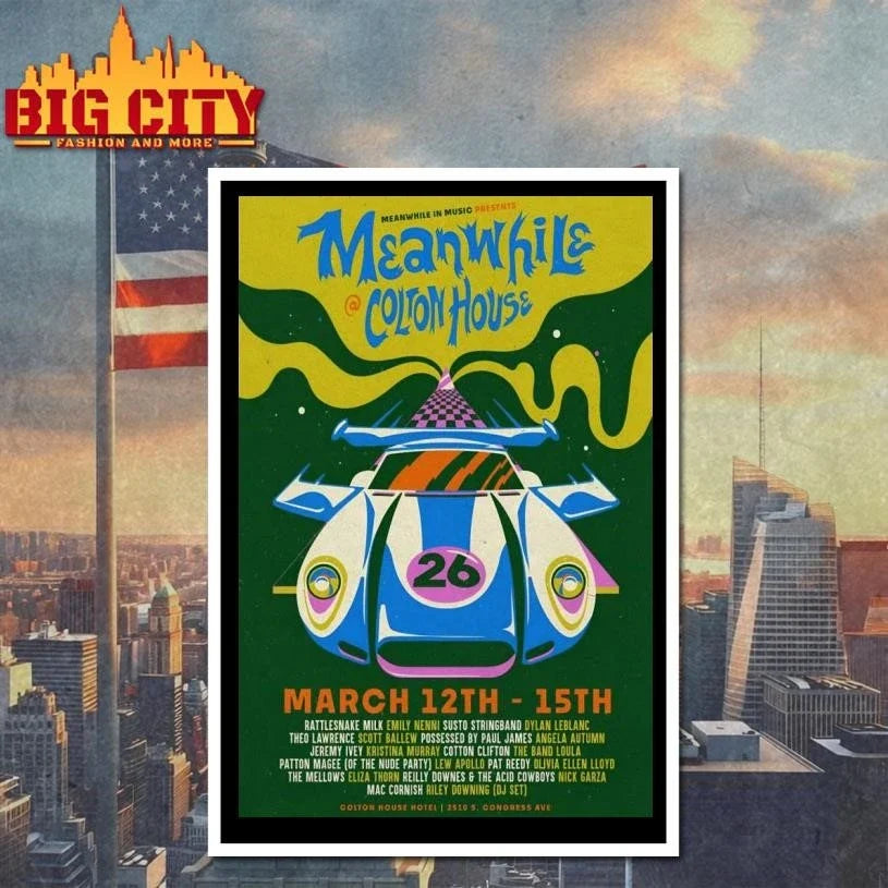 Meanwhile In Music Mar 12-15 2026 Colton House Hotel In Austin TX Poster Shirt Unisex