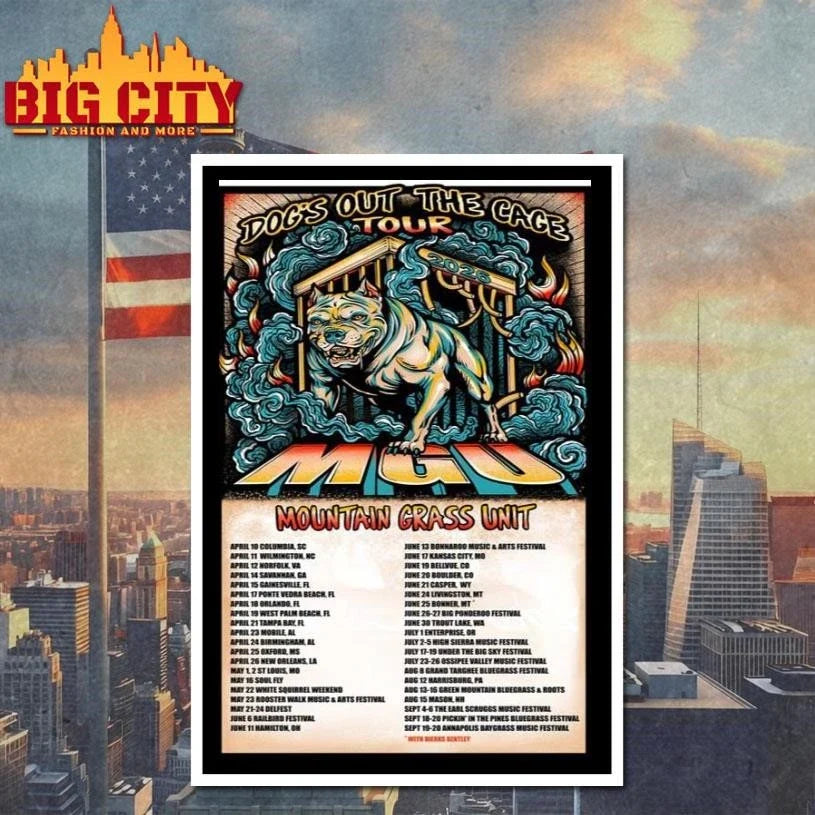 Mountain Grass Unit The Dog’s Out The Cage Tour 2026 Poster Shirt Unisex