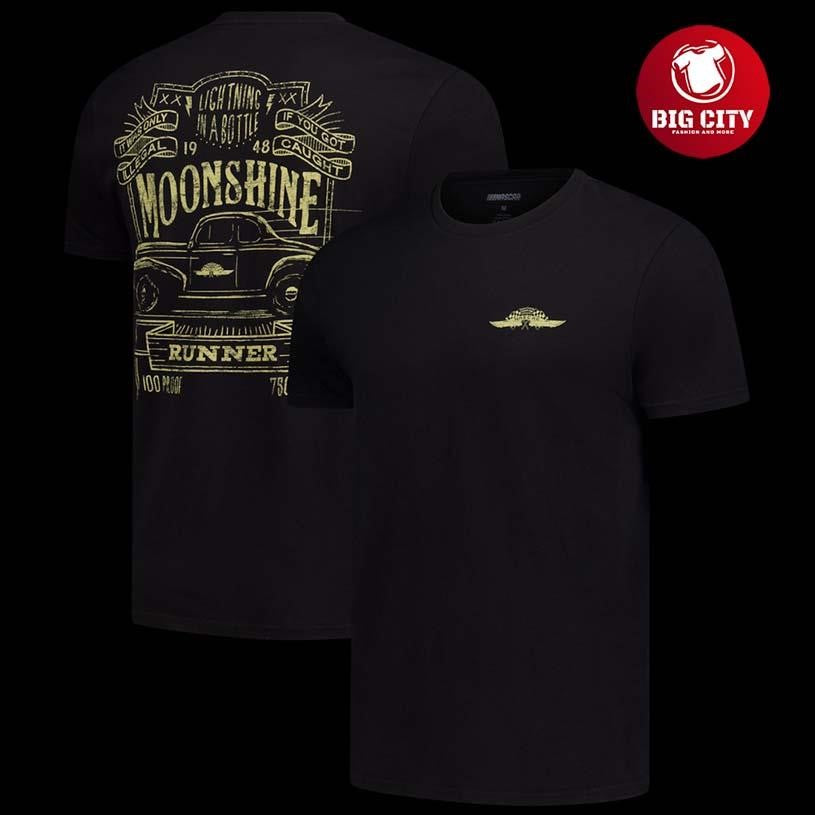 NASCAR Checkered Flag Sports Moonshine Lightning in a Bottle Two Sided Shirt Unisex