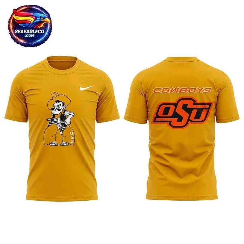 OSU Cowboy Football Pirates Paradise Night Black Yellow Two Sided Shirt Unisex