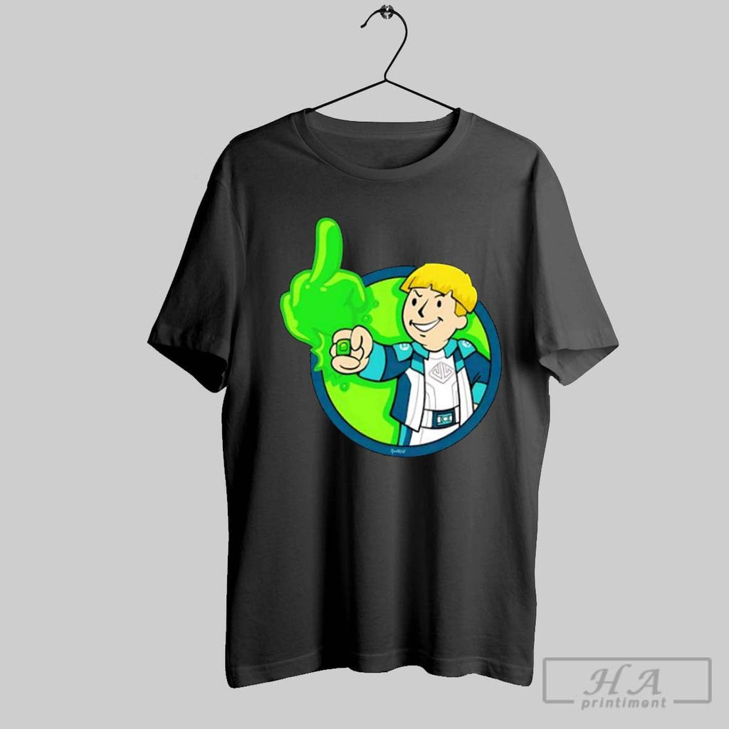 Official Cartoon Boy Middle Finger Green Glow