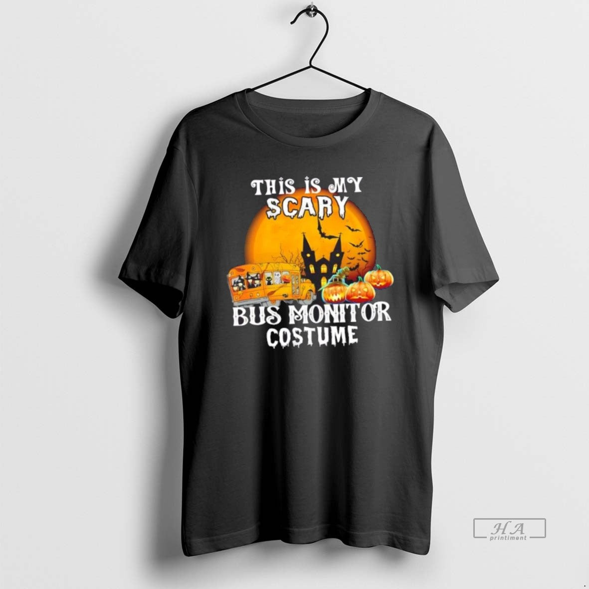 Official This Is My Scary Bus Monitor Costume School Bus Pumpkins Halloween