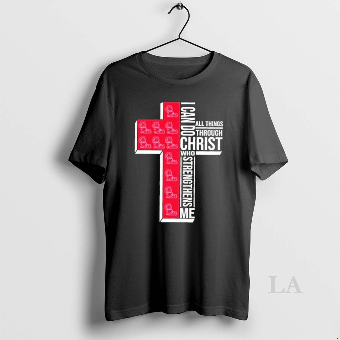 Original I Can Do All Things Through Christ Who Strengthens Me Ole Miss Football Cross