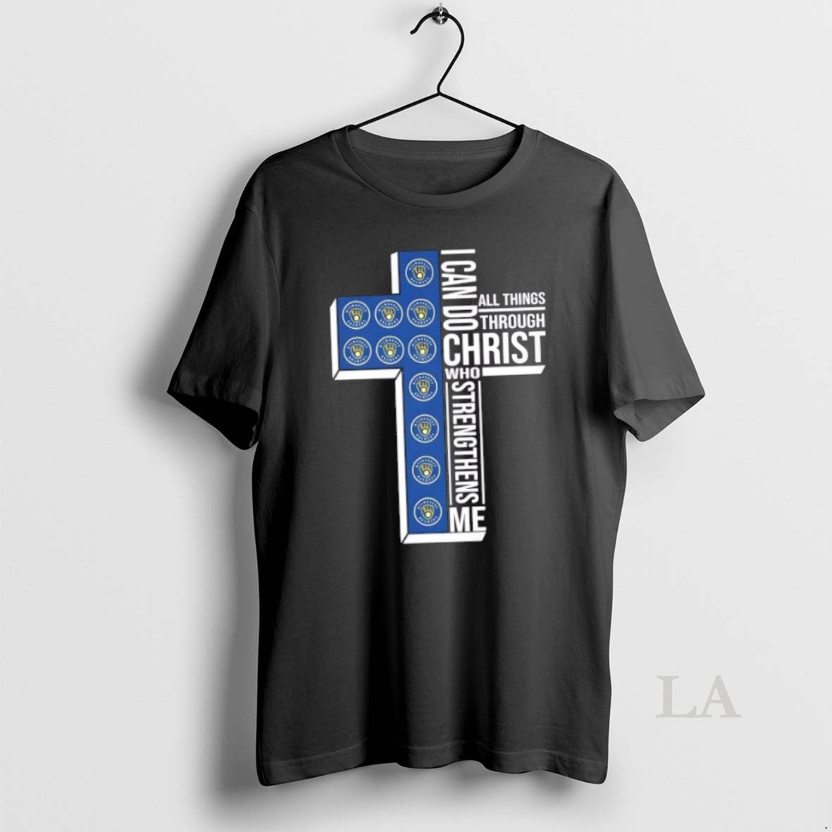 Original I Can Do All Things Through Christ Who Strengthens Me Milwaukee Brewers Baseball Cross