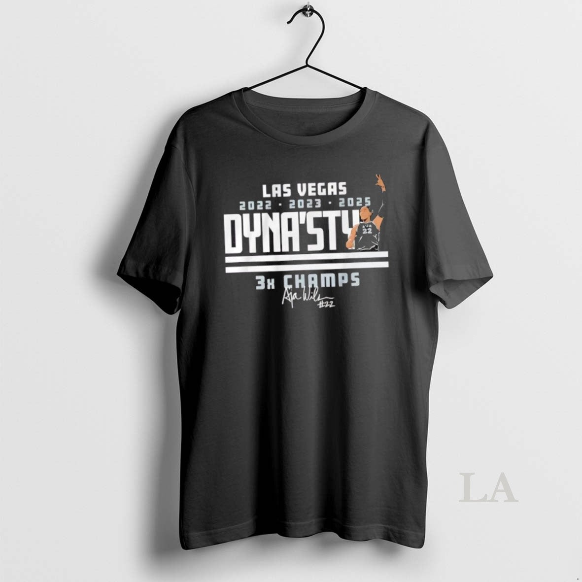 Original Las Vegas Aces Aja Wilson Dynasty 3x Champs Signature