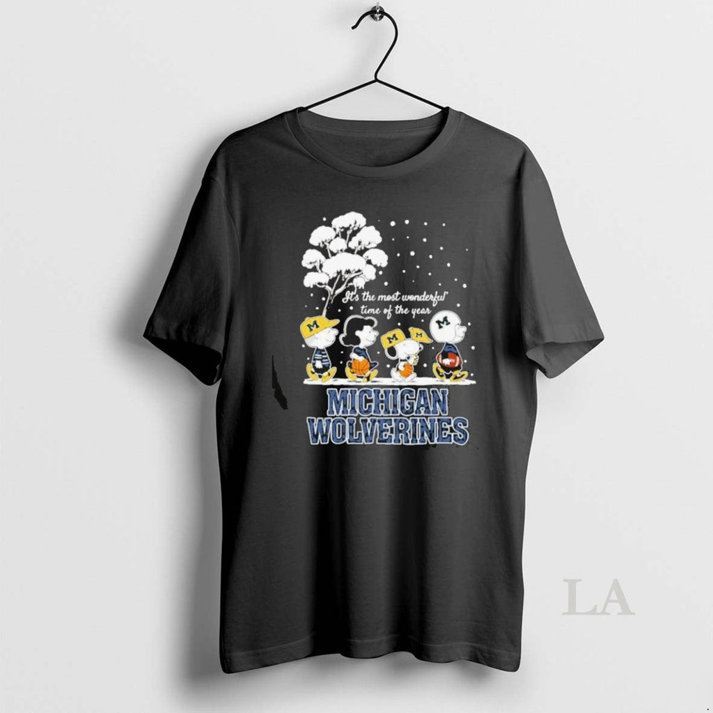 Original Peanuts Michigan Wolverines Winter Its The Most Wonderful Time Of The Year 2025