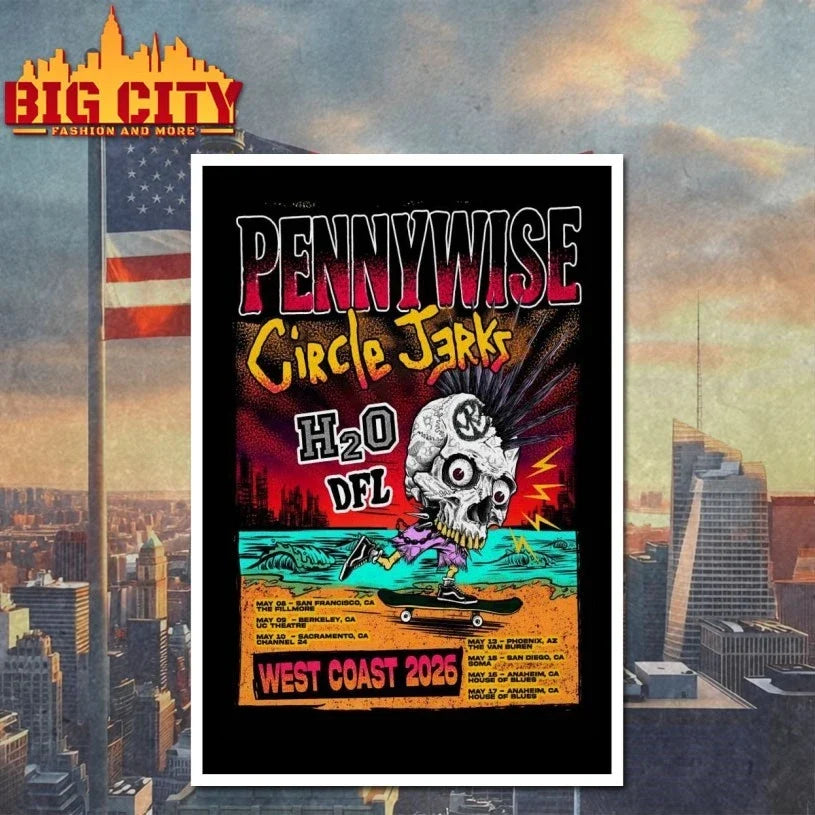 Pennywise And Circle Jerks West Coast 2026 Tour Poster Unisex
