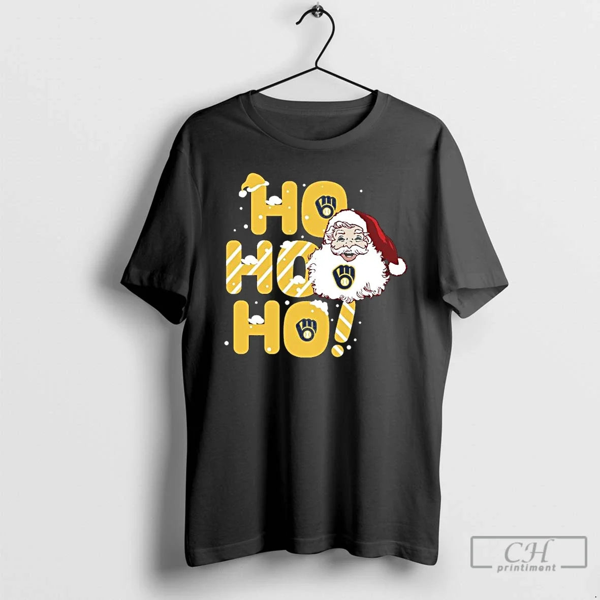 Premium 2025 Milwaukee Brewers Christmas Santa Ho Ho Ho T Shirts