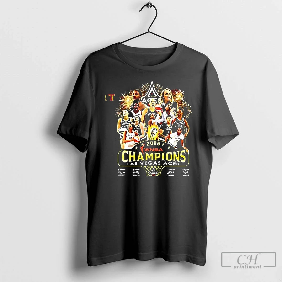 Premium 2025 Wnba Champions Las Vegas Aces Signatures T Shirts
