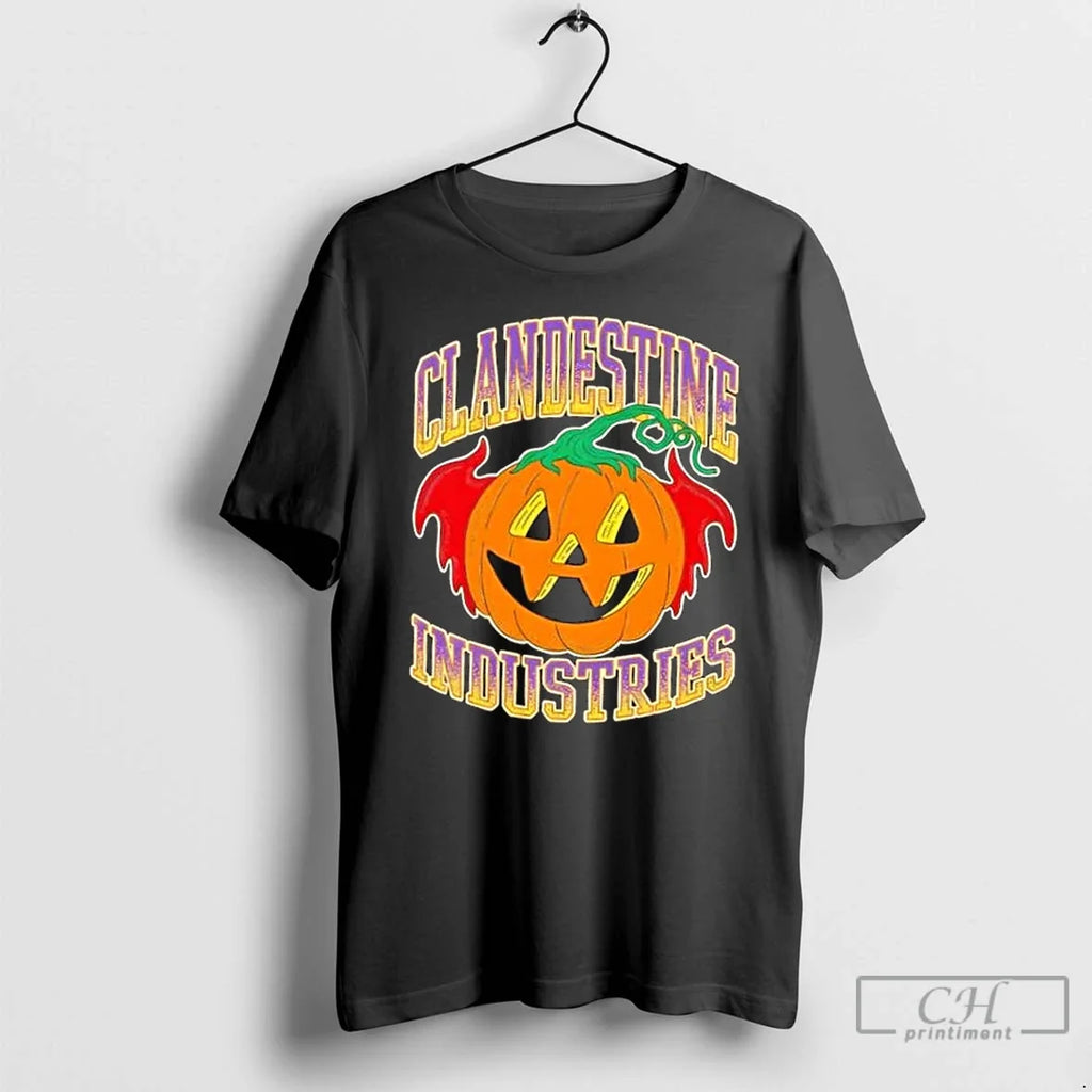 Premium Bat Pumpkin Clandestine Industries Halloween T Shirts