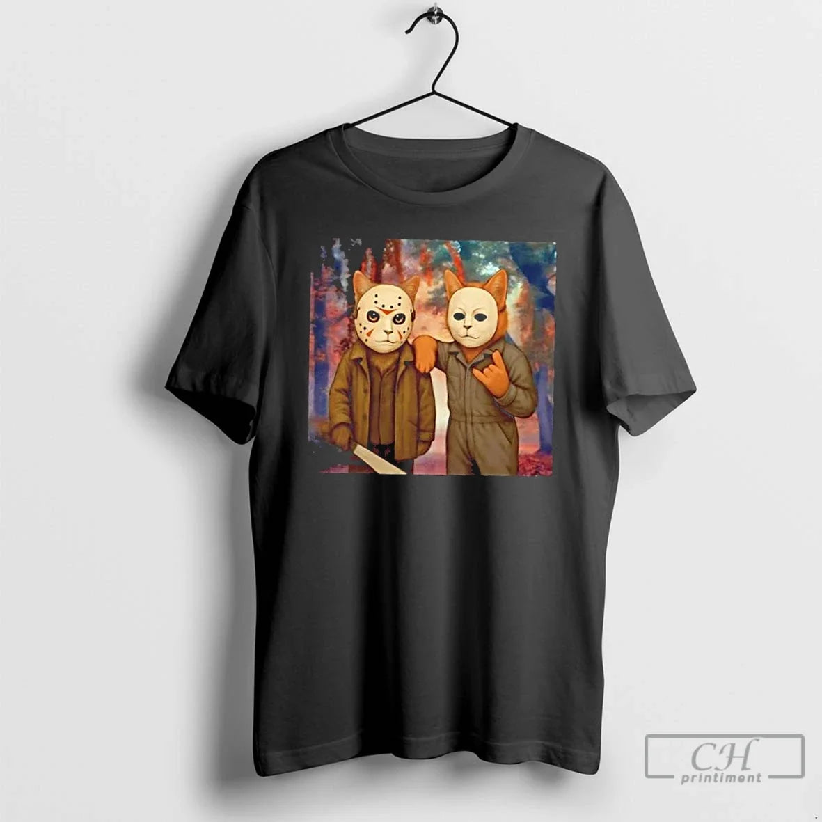 Premium Cats Mashup Halloween Horror Movies T Shirts