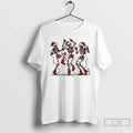 Premium Dancing Skeleton Santa Hat Merry Christmas 2025 T Shirts