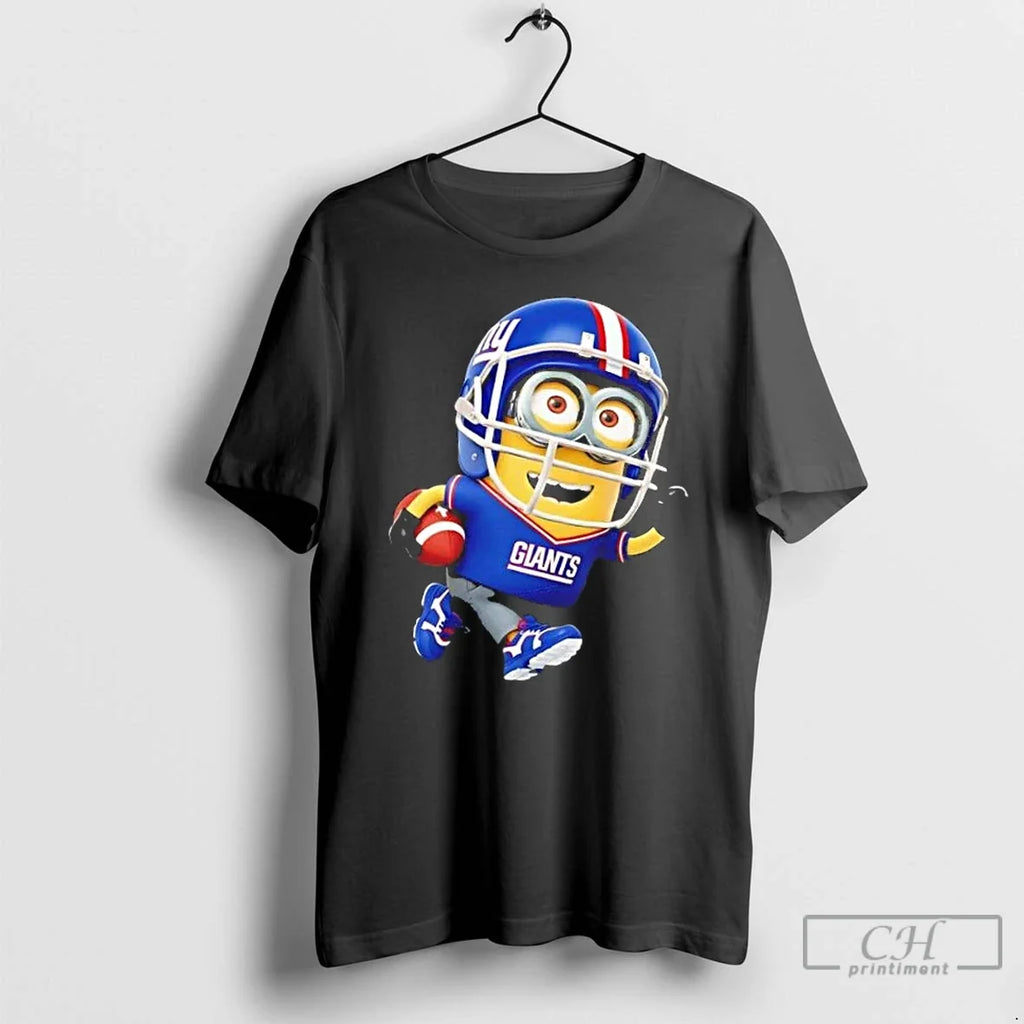 Premium Minions Is Holding A Ball And Smiling At New York Giants Fans T Shirts