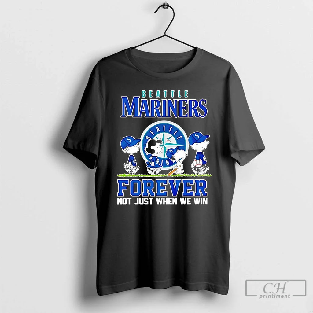 Premium Peanuts Characters X Seattle Mariners Forever Not Just When We Win T Shirts