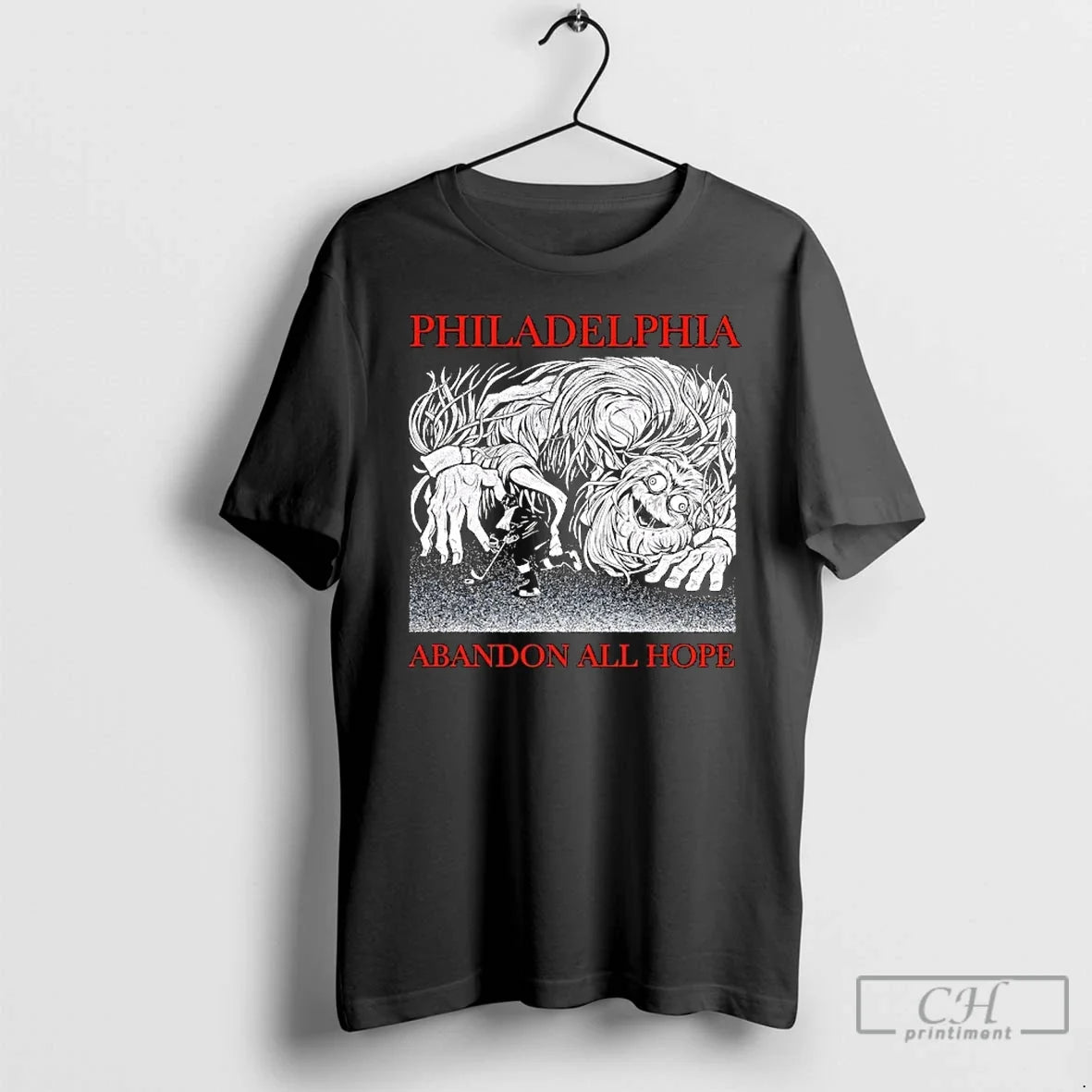 Premium Philadelphia Abandon All Hope Flyers Gritty Horror Monster T Shirts