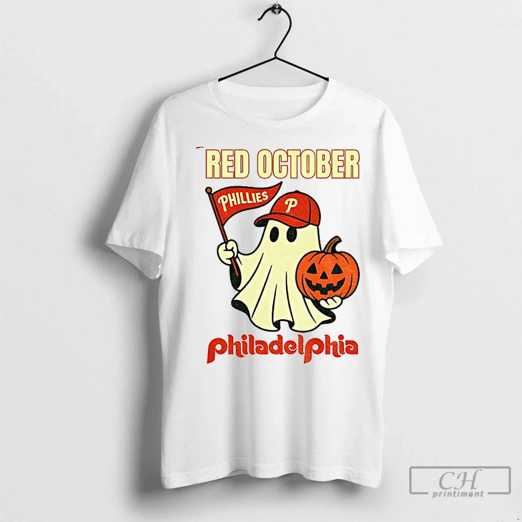 Premium Phillies Red October Halloween Ghost