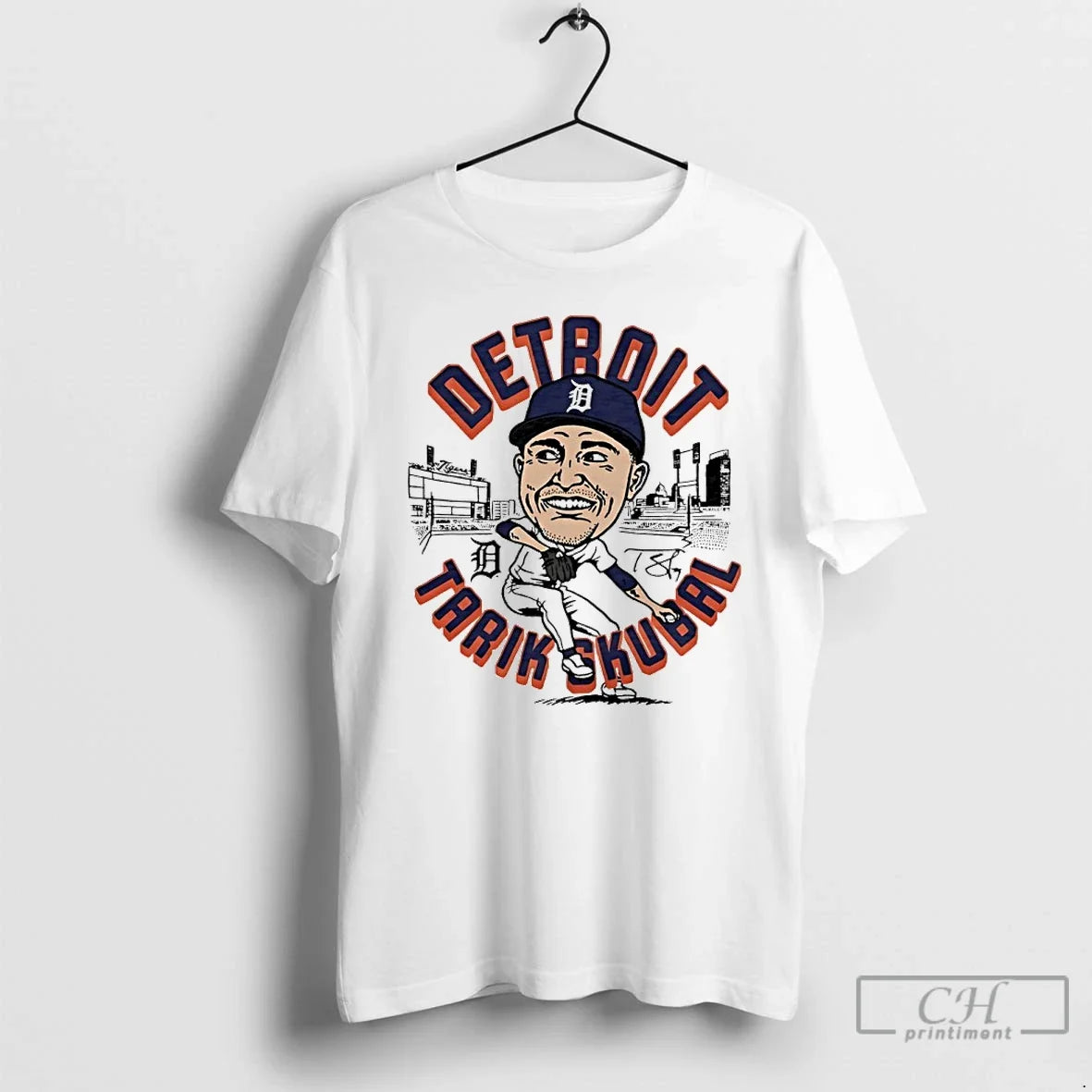Tigers Tarik Skubal Player Signature Caricature