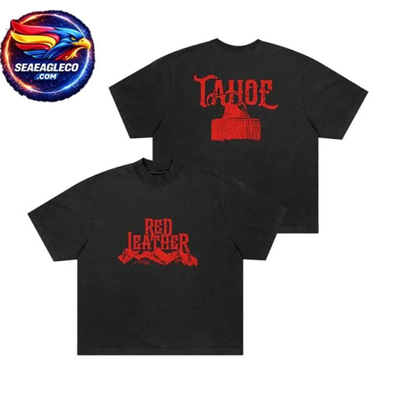 Red Leather Mountains And Hat Tahoe Two Sided Shirt Unisex