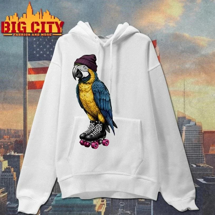 Roller skating parrot shirt Unisex