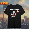 She loves the D style Los Angeles Dodgers baseball logo Unisex
