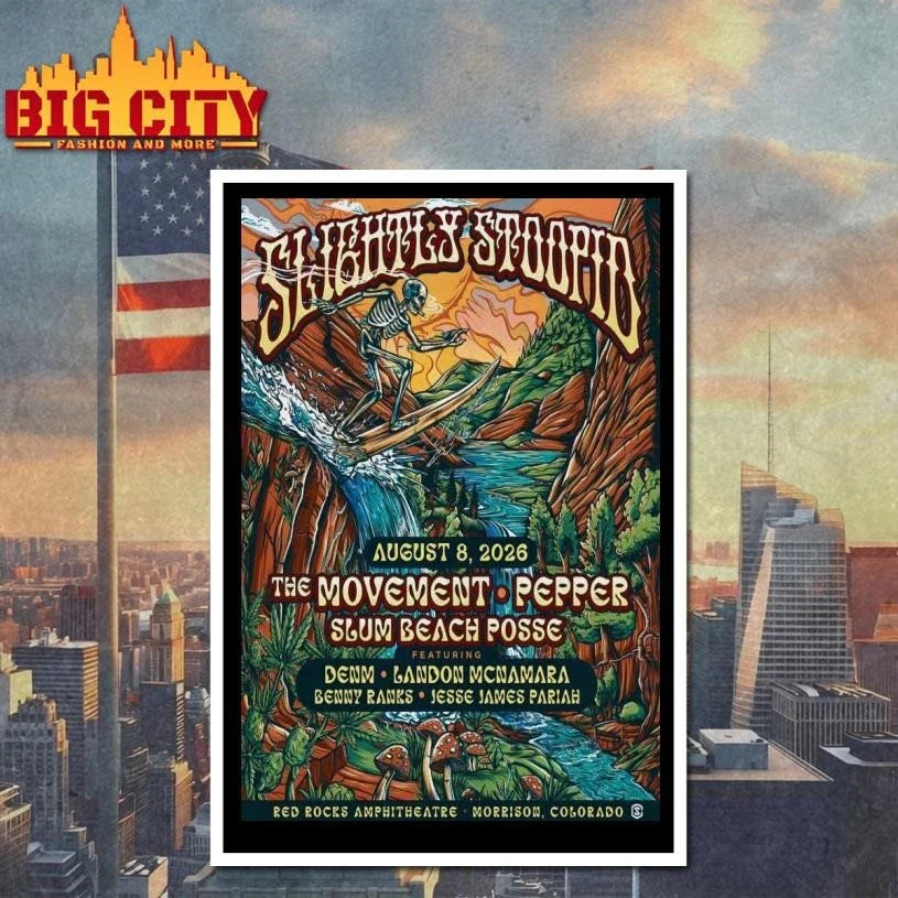 Slightly Stoopid Aug 8 2026 Red Rocks Amphitheatre Morrison CO Poster Shirt Unisex