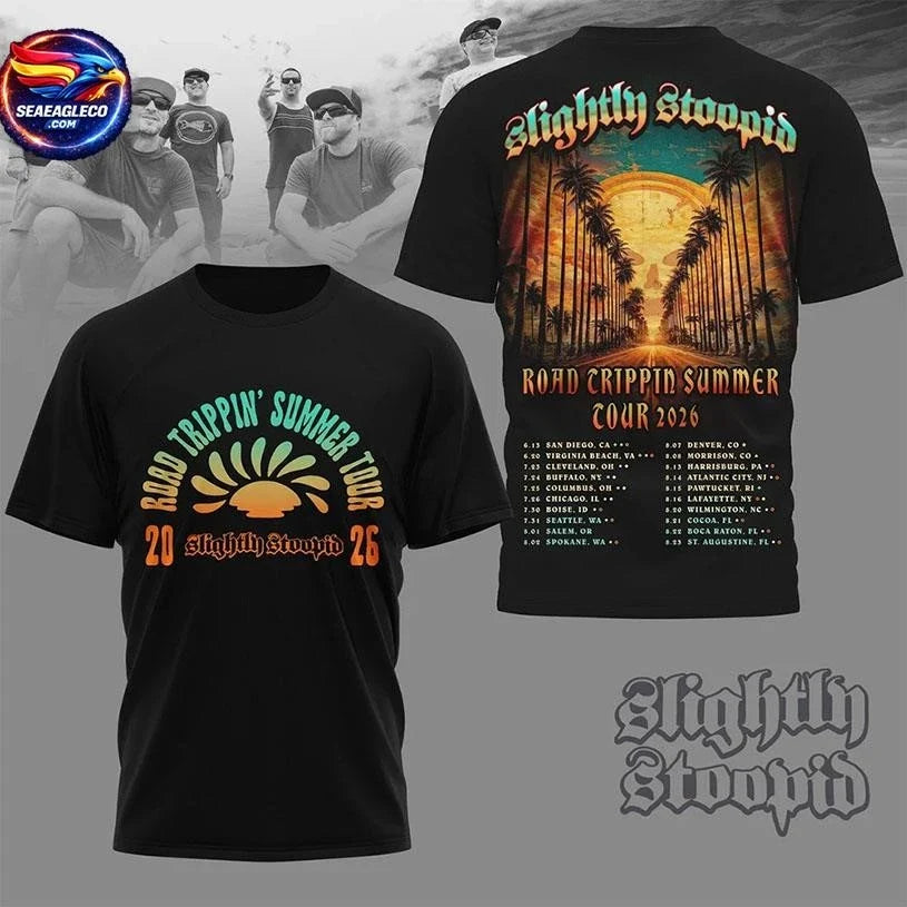 Slightly Stoopid Road Trippin Summer Tour 2026 Two Sided Shirt Unisex