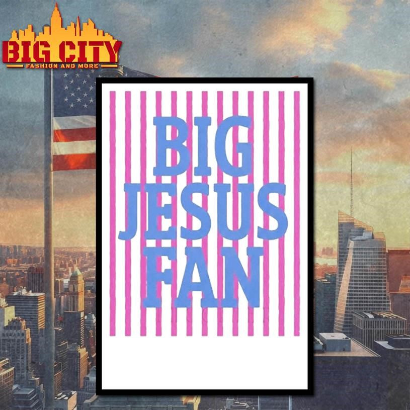 Striped Big Jesus Preppy Christian Shirt Unisex