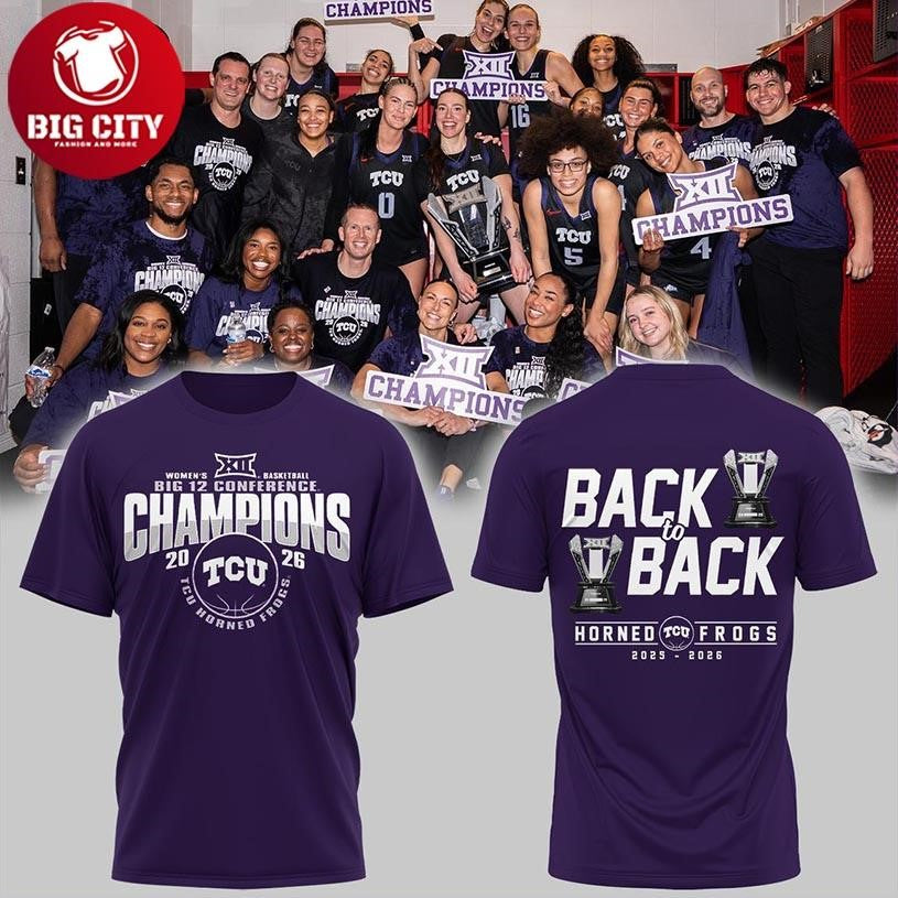 TCU Horned Frogs Big12 Champions 2026 Back2Back Two Sided Shirt Unisex