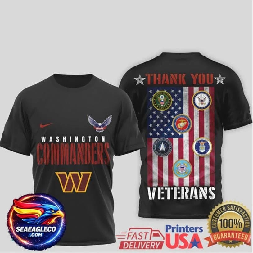 Washington Commanders Veterans Appreciation Armed Forces Two Sided Shirt Unisex
