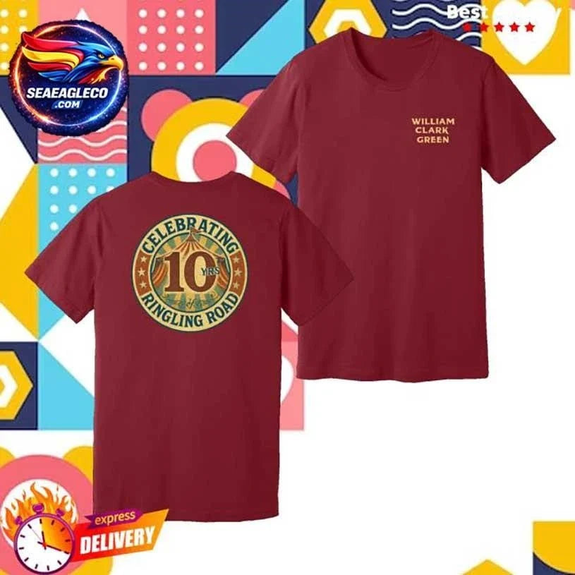 William Clark Green Ringling Road 10 Year Anniversary Two Sided Shirt Unisex