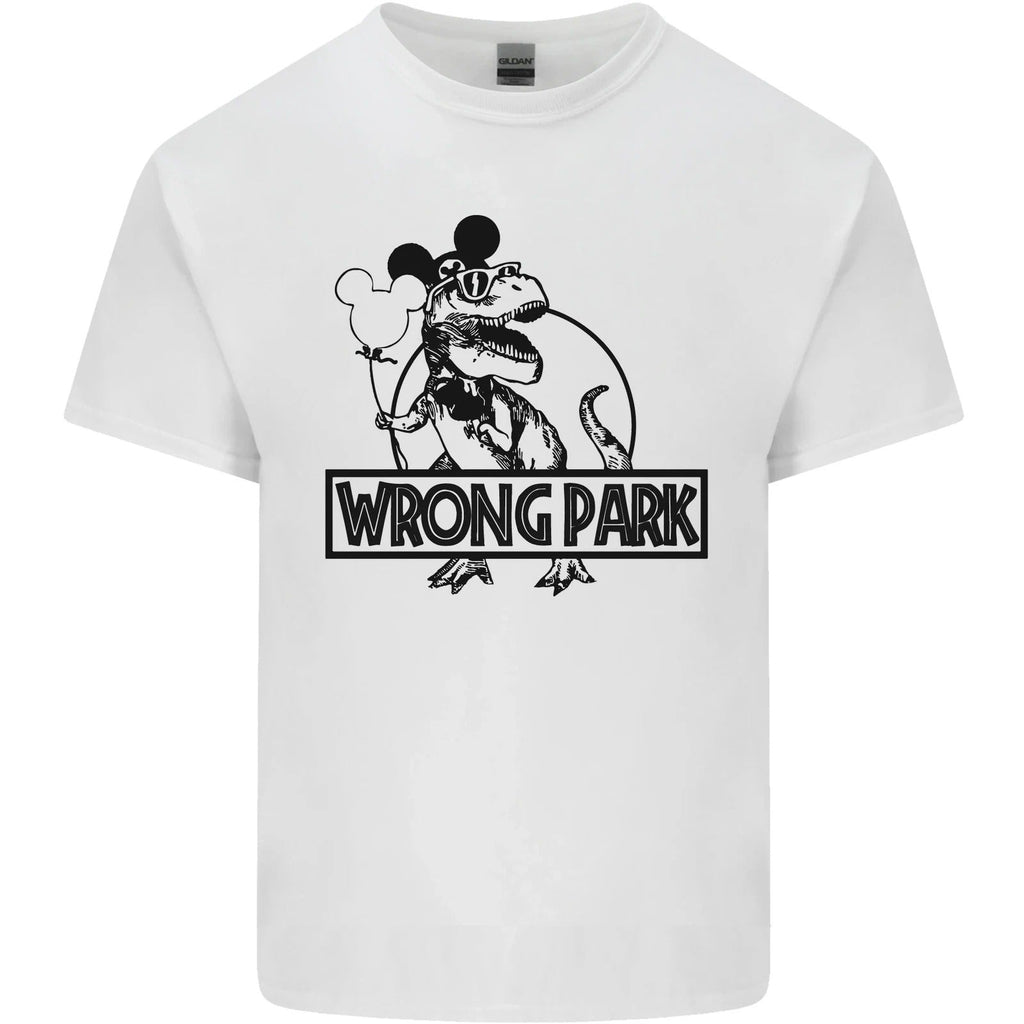 Wrong Park Funny T-Rex Dinosaur Jurrasic Mens Cotton Tee Top Unisex