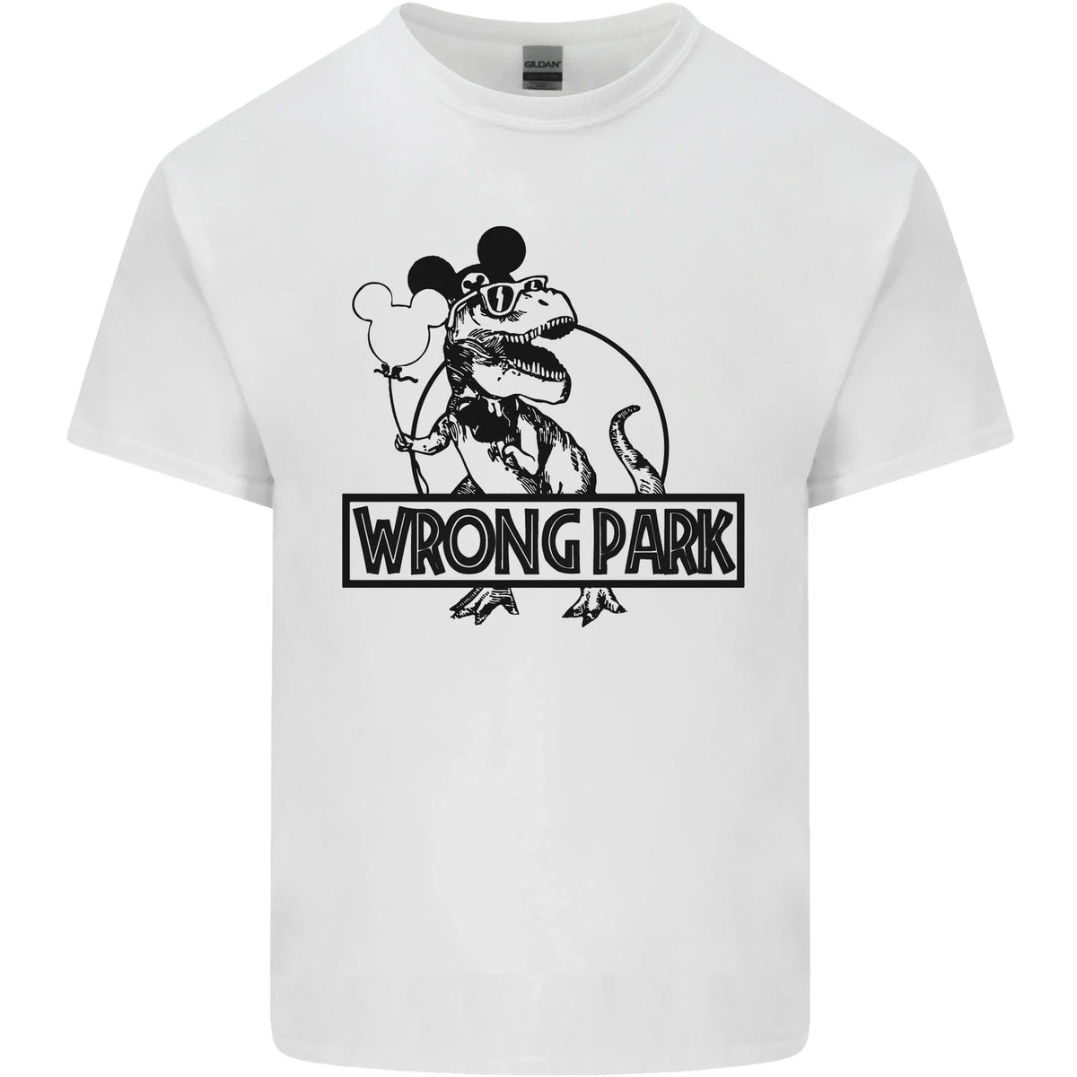 Wrong Park Funny T-Rex Dinosaur Jurrasic Mens Cotton Tee Top Unisex