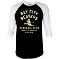Bay City Beavers - Michigan - Vintage Defunct Baseball Teams - 3/4 Sleeve Raglan