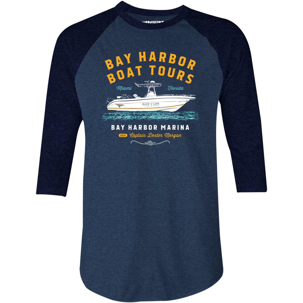Bay Harbor Boat Tours - 3/4 Sleeve Raglan